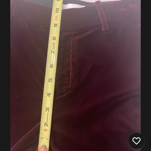 XS Derek Lam Crosby Velvet New Years Cropped Flare Legging Pants TF73101VE Red - Picture 8 of 12